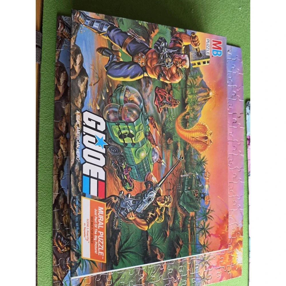 GI JOE Milton Bradley 221 pc Puzzle Scne 3 Rd Pig VS Reptr‎ GI Joe 1988 Complete